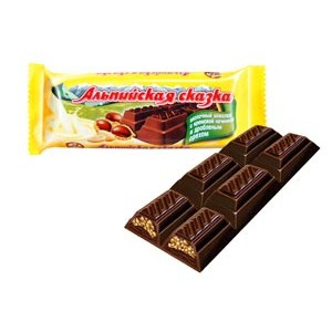 "Alpine fairy-tale" milk chocolate with cream filling and crushed nuts wholesale