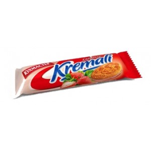 Cookies "Kuhmaster« Kremali »sugar with strawberry filling wholesale