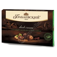 Sweets Babayevskiy Dark cream with whole hazelnuts and hazelnut cream in dark chocolate