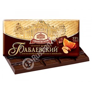 Imported Russian Chocolate Babaevskiy with Almonds and Oranges
