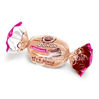 Candies Mikaello "Date" with almonds in  white-dark chocolate glaze