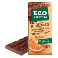 Bitter chocolate Eco-botanica with orange slices and vitamins wholesale