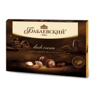 Sweets "Babaev» Dark cream with crushed almonds and hazelnut cream in dark chocolate in bulk