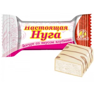 "Real nougat" yoghurt with strawberry flavor wholesale