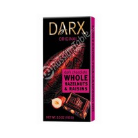 Imported Russian dark chocolate Darx whole hazelnuts & raisins