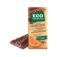 Bitter Chocolate Eco-botanica with orange slices and vitamins