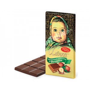 Imported Russian Milk Chocolate Alionka with hazelnuts