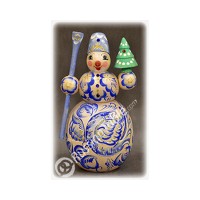 Imported Russian Wooden figure The Snowman with natural honey