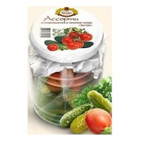 Assorted gherkins and cherry tomatoes "Extra" at home recipe 720ml. wholesale